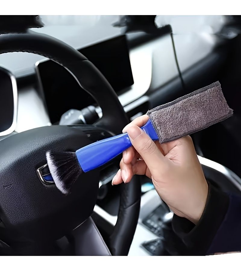 Black Plastic Car Interior Detail Brush Soft Bristles For Dashboard Vents Crevice Cleaning Tool Compact Vehicle Cleaner Auto Accessories Dashboard Maintenance - Image 4