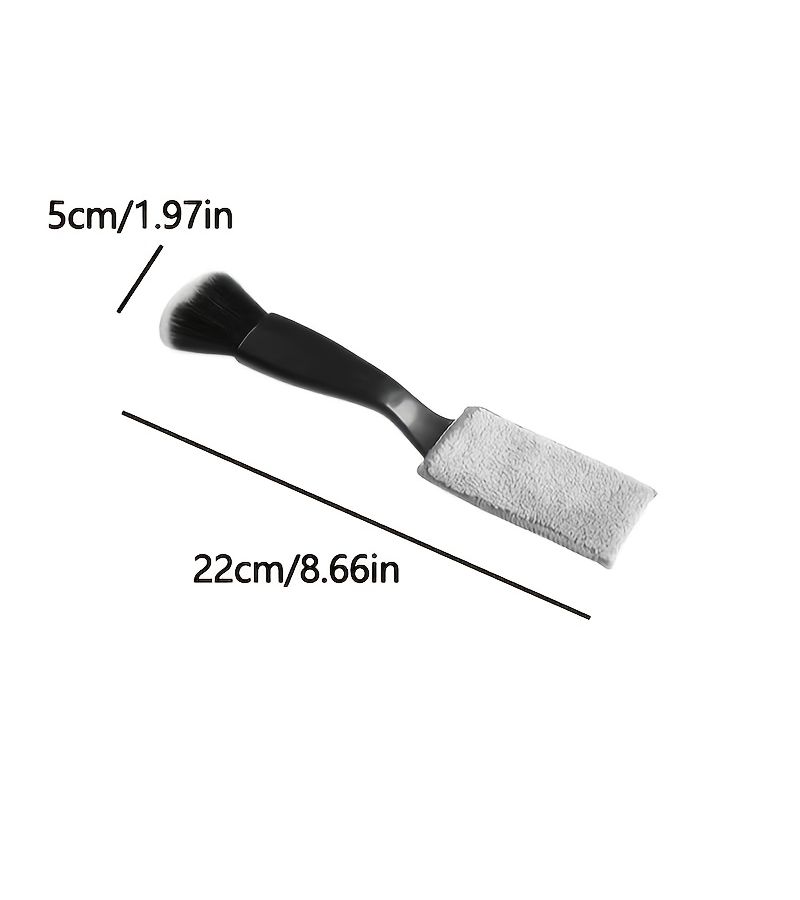 Black Plastic Car Interior Detail Brush Soft Bristles For Dashboard Vents Crevice Cleaning Tool Compact Vehicle Cleaner Auto Accessories Dashboard Maintenance - Image 2