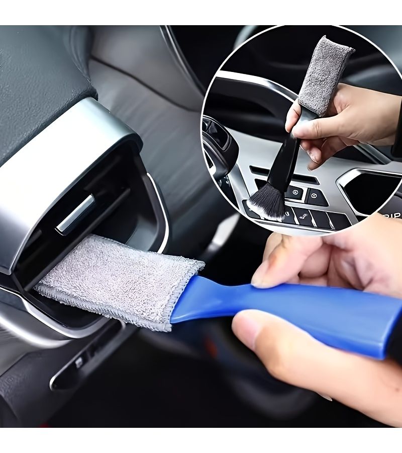 Black Plastic Car Interior Detail Brush Soft Bristles For Dashboard Vents Crevice Cleaning Tool Compact Vehicle Cleaner Auto Accessories Dashboard Maintenance - Image 3