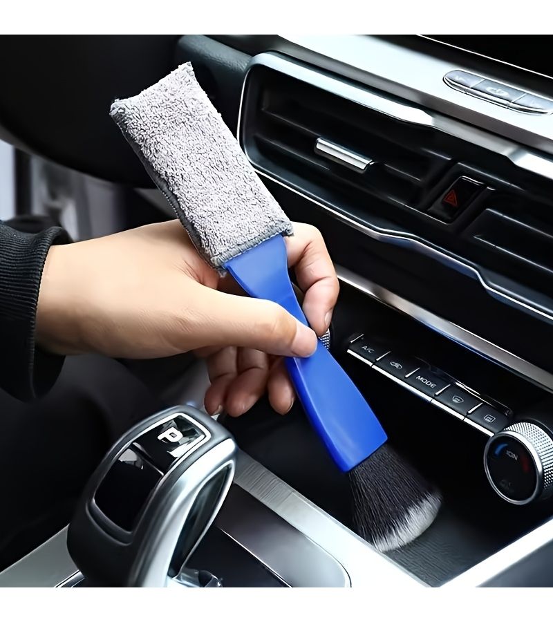 Black Plastic Car Interior Detail Brush Soft Bristles For Dashboard Vents Crevice Cleaning Tool Compact Vehicle Cleaner Auto Accessories Dashboard Maintenance - Image 5