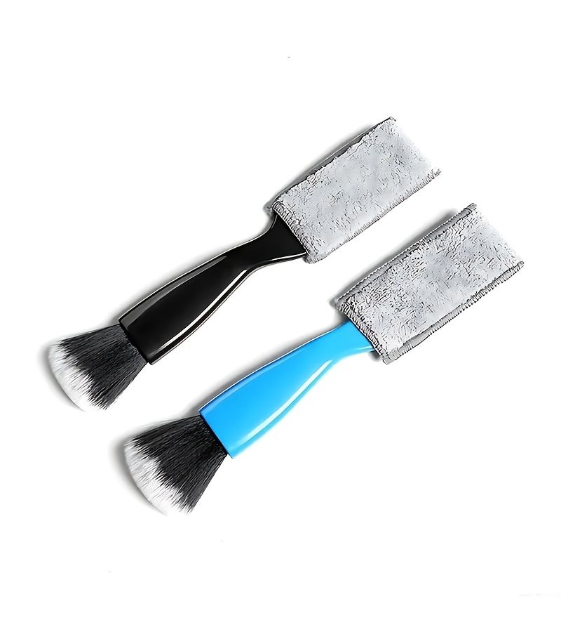 Black Plastic Car Interior Detail Brush Soft Bristles For Dashboard Vents Crevice Cleaning Tool Compact Vehicle Cleaner Auto Accessories Dashboard Maintenance - Image 1