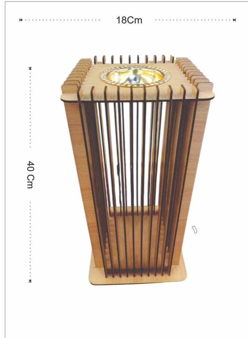 fan baytk Beige Square Wooden Diffuser: Perfect for everyday use and special occasions, adds a touch of elegance and comfort to every corner of your home, Dimensions: 18cm width, 18cm length, 40cm height. - Image 4