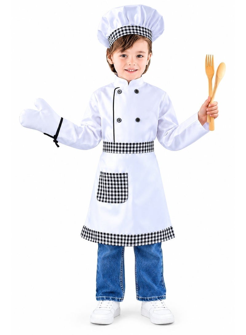 كوستوماكس Chef Costume for Kids, Cook Fancy Dress-Up Outfit for Children, Ages 6–7 Years - Image 2