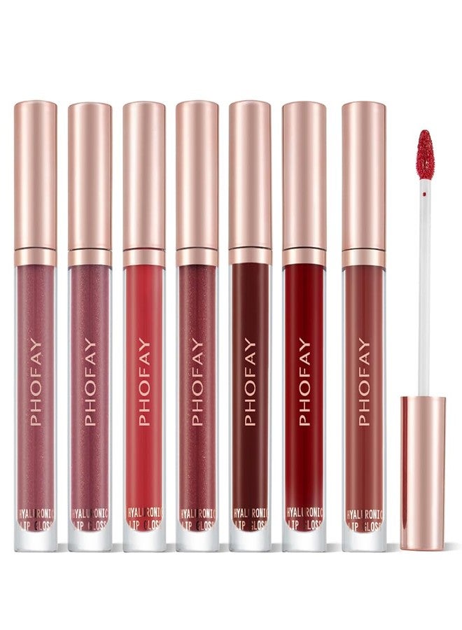 PHOFAY 8 PCS Lip Gloss Collection Makeup Set, Hydrating Lip Gloss with Hyaluronic Acid, Ruby Red, 0.135 Ounce Nourishing with Hyaluronic Acid - Shiny, Juicy Finish (8 COLORS) - Image 1