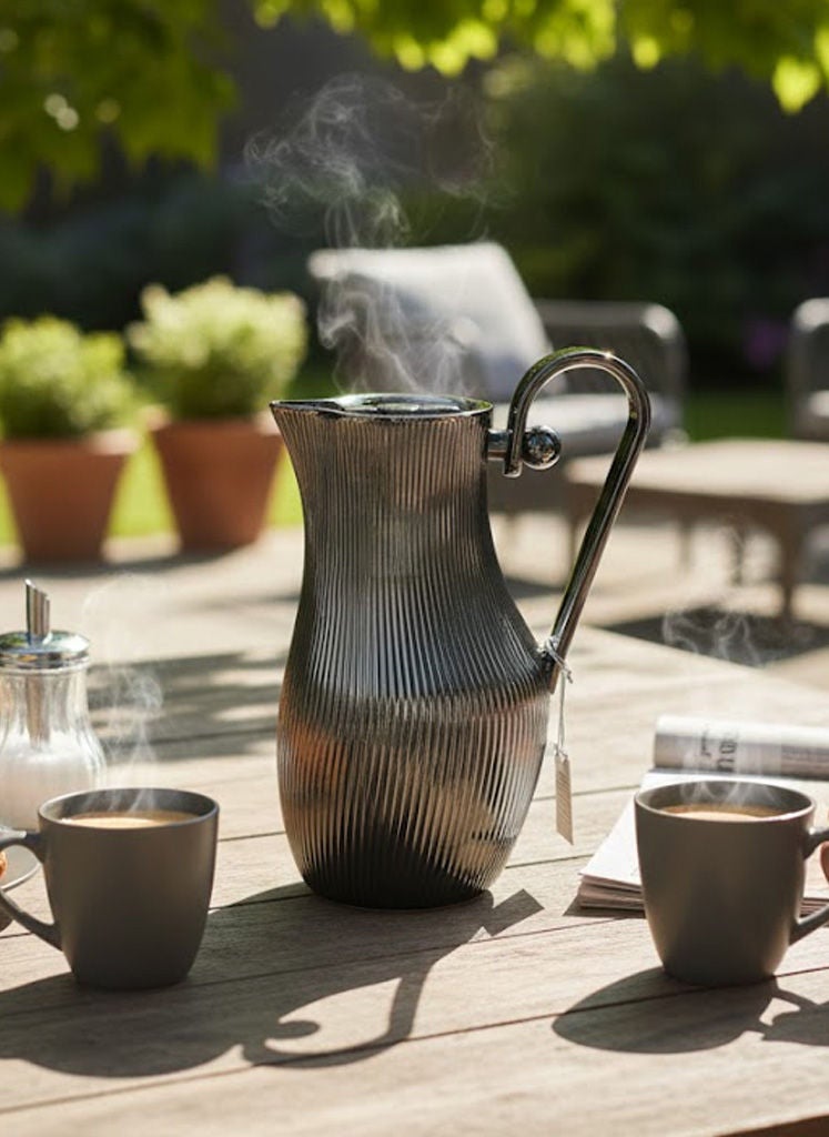 GAZELLA Tea/Coffee Flask 1 Liter Metallic Grey