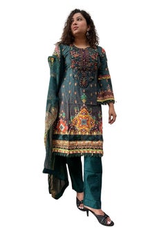 3 pc Ethnic Suit set-Teal