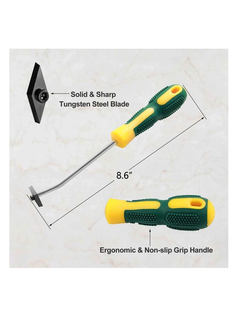 2 Pack Tile Grout Removal Tool, Caulking Removal Tool Detachable Tungsten Steel Blades Tile Joints Seams Scraper Corners Grout Caulking Cleaner Remover Tile Removal Tool for Tile - Image 3