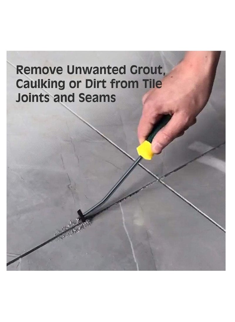 2 Pack Tile Grout Removal Tool, Caulking Removal Tool Detachable Tungsten Steel Blades Tile Joints Seams Scraper Corners Grout Caulking Cleaner Remover Tile Removal Tool for Tile - Image 4