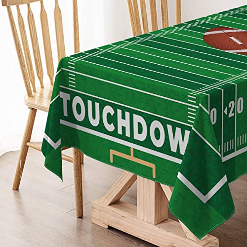 Hafangry American Football Field Tablecloth Game Time Touchdown Sport Themed Party Decoration Kitchen Dining Room Home Rectangular Table Cover 60×84inches - Image 4