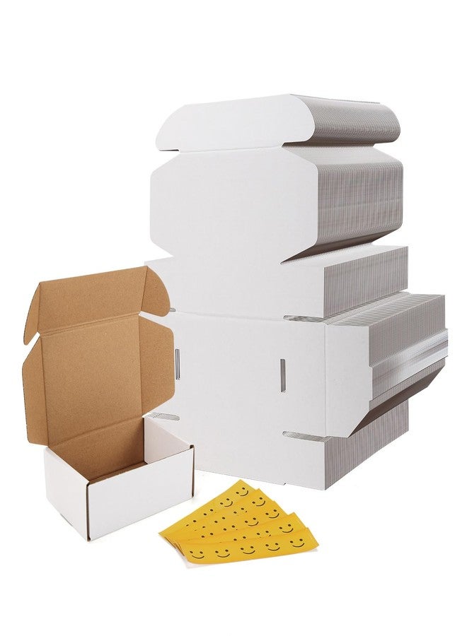 RLAVBL 75 Pack 6x4x2 Small Shipping Boxes, White Corrugated Cardboard Mailer Box for Packing, Mailing, Business - Image 1