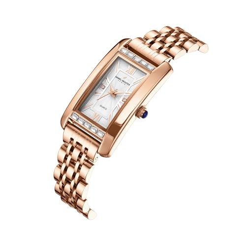 Daniel Hechter Paris Solferino Collection Stylish Analog Watch for Women with Rectangular Dial, Roman Accents, Stainless Steel Strap & Water Resistant - DHW2010 - Image 5
