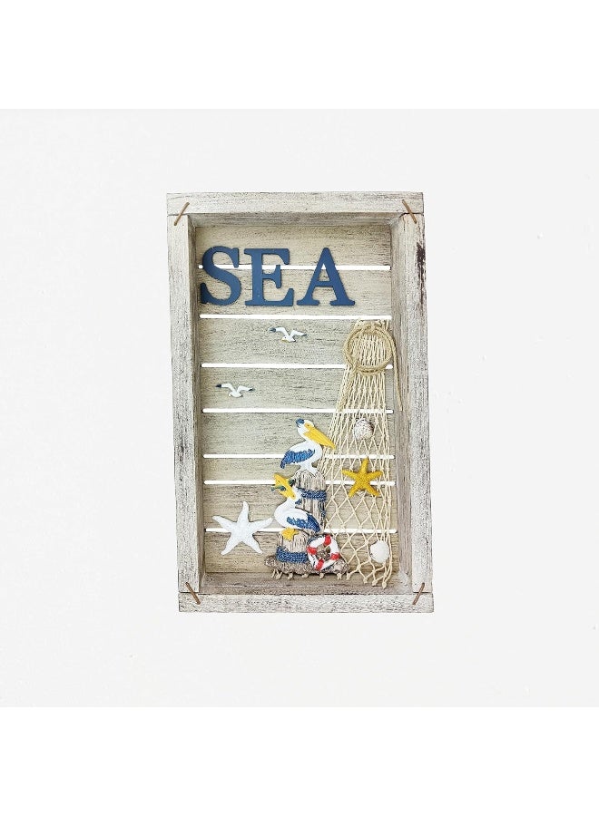 YINZUO YINZUO Wooden Wall Art Frames Nautical SEA Theme Coastal Decor - Image 1