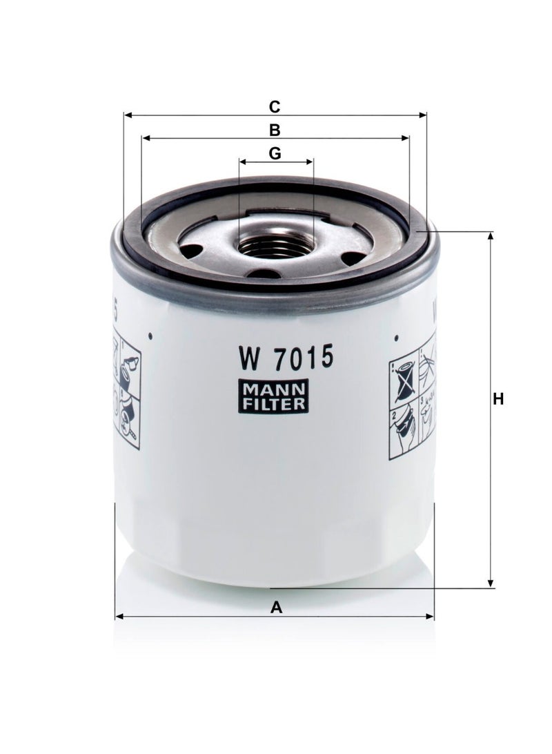 MANN FILTER OilFilter-  W7015 - Image 1