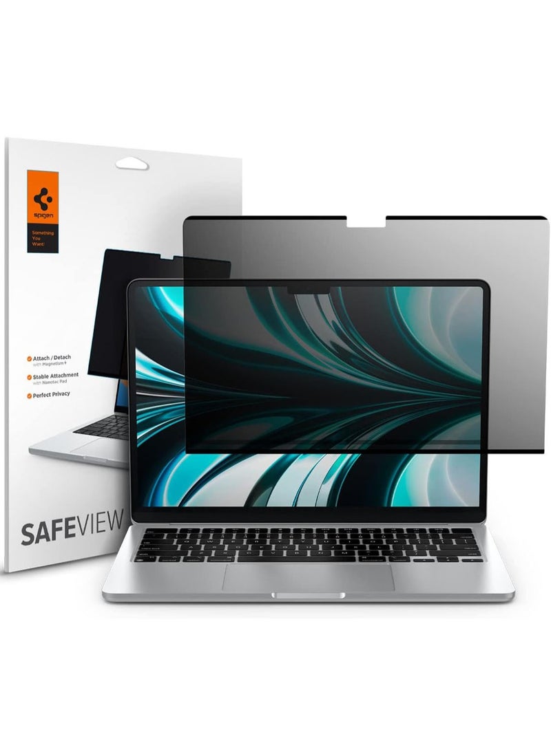 Spigen MacBook Air 13 inch Privacy Filter Screen Protector Film [SafeView] M4 (2025) / M3 (2024) / M2 (2023) [Snap on install / Removable]  - Image 1
