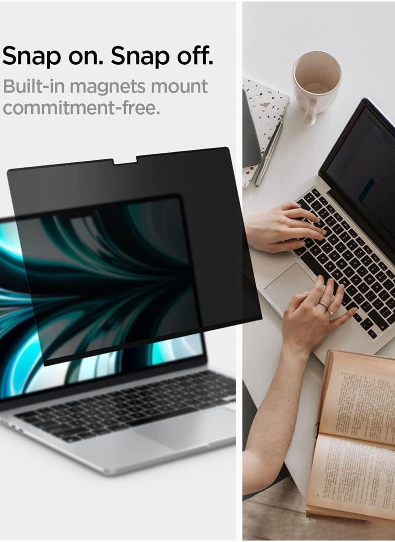 Spigen - MacBook Air 13 inch Privacy Filter Screen Protector Film [SafeView] M4 (2025) / M3 (2024) / M2 (2023) [Snap on install / Removable] - Image 1