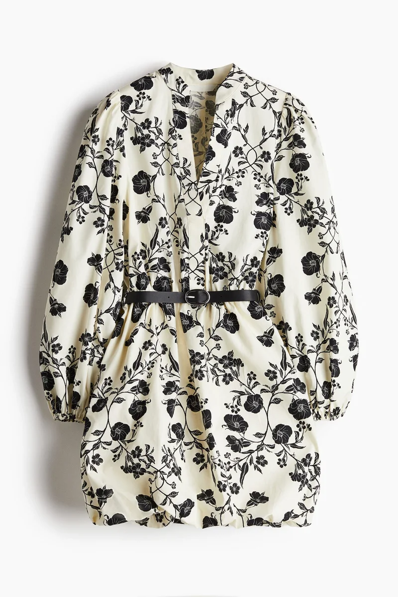 H&M Belted bubble-hem dress