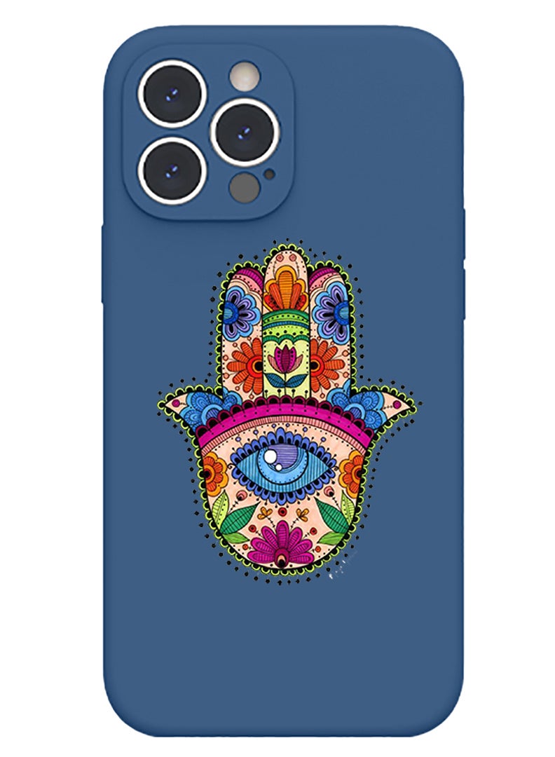 Theodor Protective Slim Fit Case Liquid Silicone Cover with Full Body Protection Anti-Scratch Shockproof Case For iPhone 13 Pro Max Blue  - Happiness is believing in Unicorns copy - Image 1