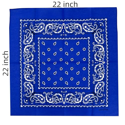 Vamqor 100% Cotton 10 Pack Fine Bandanas（Royal Blue） - Image 2
