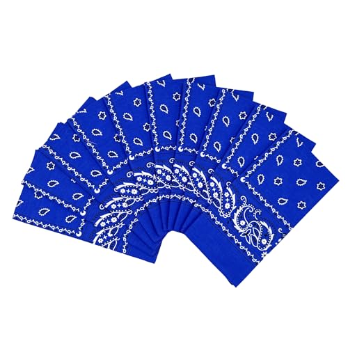 Vamqor 100% Cotton 10 Pack Fine Bandanas（Royal Blue） - Image 1