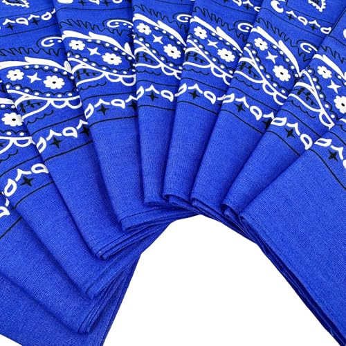 Vamqor 100% Cotton 10 Pack Fine Bandanas（Royal Blue） - Image 5