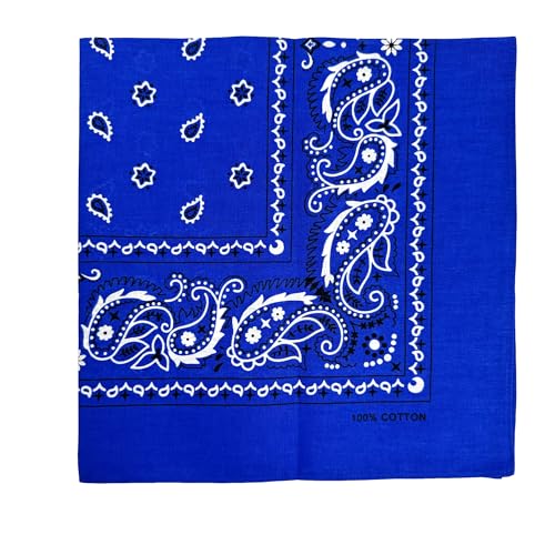 Vamqor 100% Cotton 10 Pack Fine Bandanas（Royal Blue） - Image 3