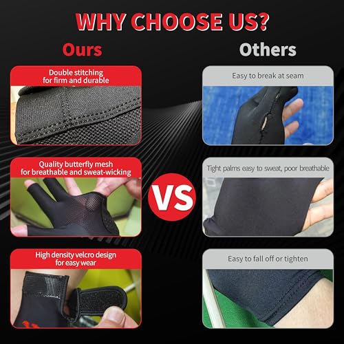 soamotoi Pool Glove Left Hand 3 Finger for Right-Handed Player, Breathable Billiards Glove Quick Dry, Durable Pool Cue Gloves, Professional Snooker Cue Gloves for Billiards Accessories (Black, L) - Image 3