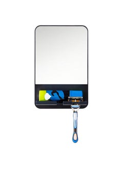 Shower Mirror Fogless For Shaving With Razor Holder, Fog Free Mirror Shower Suction, Rust-Proof & Removable Bathroom Mirror For Men And Women,Anti Fog Shower Makeup Shave Mirror,Black