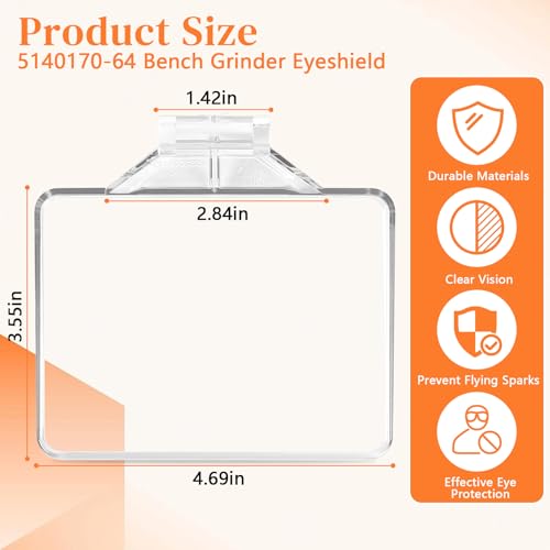 superbobi 514017064 Bench Grinder Eyeshield Fit for DeWalt DW758 Type 2 Bench Grinder Guards 45 x 35 Bench Grinder Eye Shield Safety Shields Grinder Protective Cover 4 Pack - Image 3