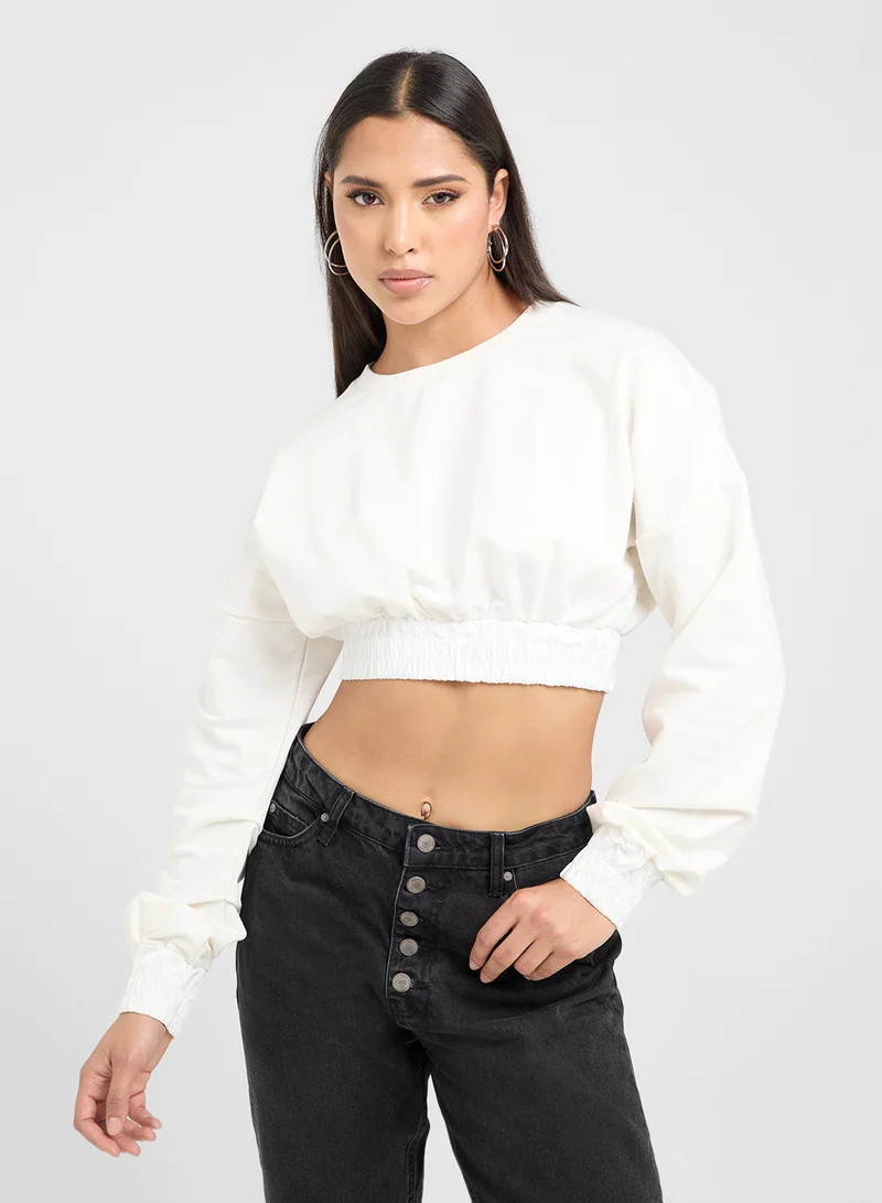 trendyol Crop Knitted Sweatshirt