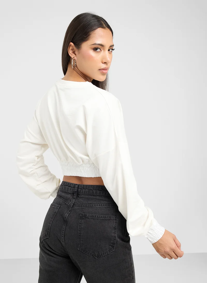 trendyol Crop Knitted Sweatshirt