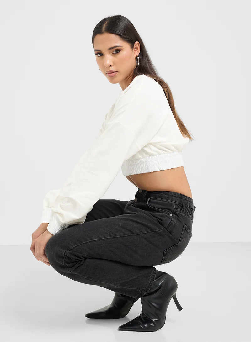 trendyol Crop Knitted Sweatshirt
