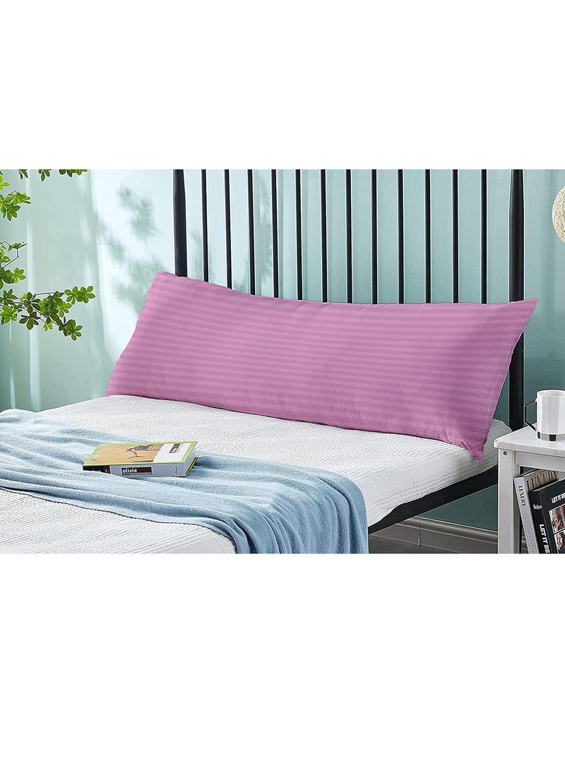DubaiGallery Long Body Pillow 1pc, Fabric: 100% Polyester 85 GSM Microfiber 1 cm Stripe Super Soft, Filling: 1300 gm Hollow Fiber Comfort, Breathable & Ultra Soft Size: 45 x 120 cm  - Image 2