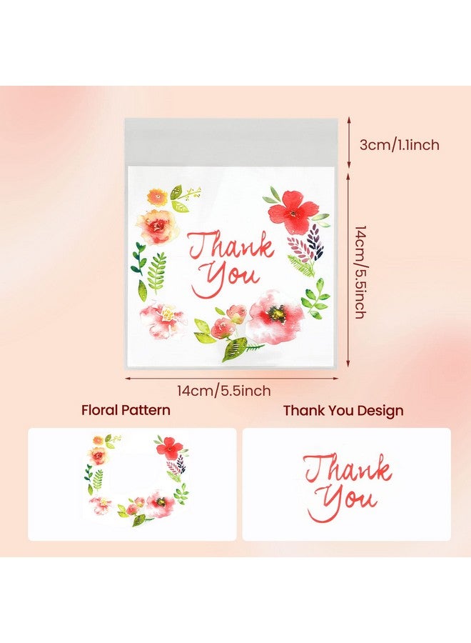 NUOMI 100Pcs Thank You Cellophane Bags Self Adhesive Cookie Bags Resealable Treat Bags For Dessert, Party Treats, Cookie, Candle, Soap, 5.5"X6.7" - Image 2
