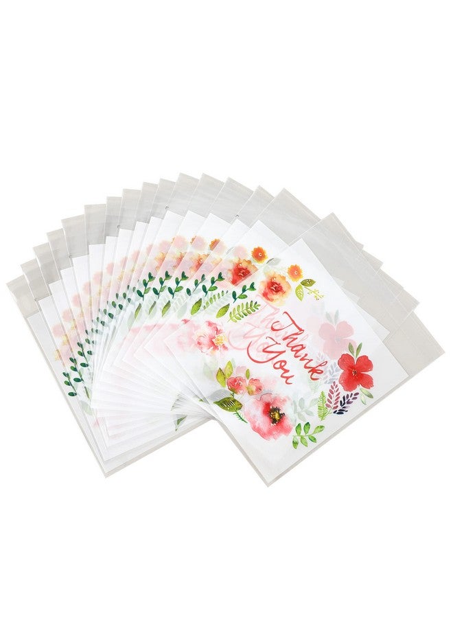 NUOMI 100Pcs Thank You Cellophane Bags Self Adhesive Cookie Bags Resealable Treat Bags For Dessert, Party Treats, Cookie, Candle, Soap, 5.5"X6.7" - Image 1