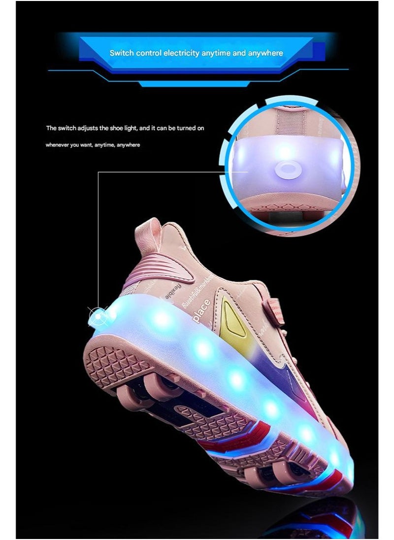 NIBEMINENT Kids Roller Skates Shoes 4 Wheels Roller Shoes Boys Girls Wheel Shoes Roller Sneakers Shoes for Beginner More Balanced  - Image 5