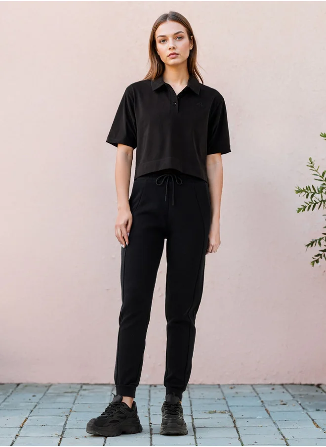 Kappa Kappa Panelled Joggers with Drawstring Closure and Pockets