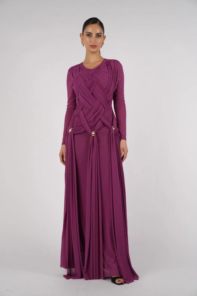 Opera Fashion Soft Stretch Tulle Maxi Dress with Elegant Cut