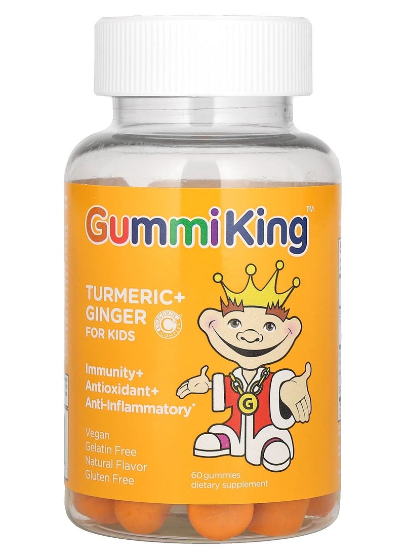 GummiKing Turmeric + Ginger For Kids, Mango, 60 Gummies 