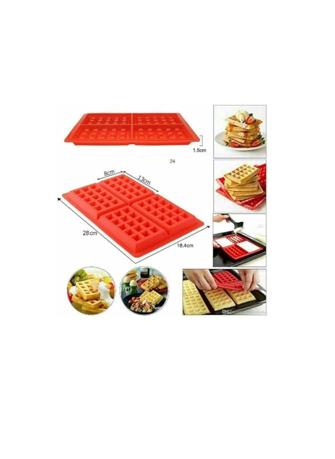 Generic - Waffle silicone mold 7x10 inches- Multi colors - Image 1