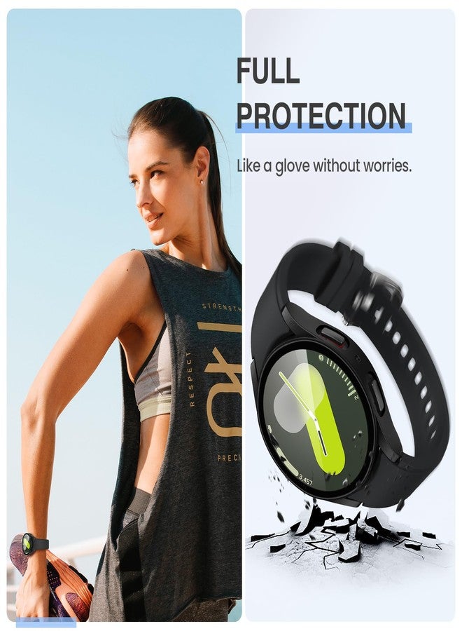 Tensea [2Pack for Samsung Galaxy Watch 7 2024 Screen Protector Case 40mm Accessories, Protective Face Cover for 40 mm, Hard Bumper Built-in Tempered Glass Film for Women Men - Image 3