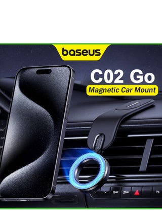MagSafe Car Phone Holder and Magnetic Car Phone Mount for Dashboard – 18N Ultra-Strong Magnet, 360° Rotating Flexible Arm, Sleek & Durable Build, Works with iPhone 16/15/14 Pro Max, Samsung S25/S24 Ultra, Pixel 9, OnePlus 12, Xiaomi 14 & Tesla Vehicles Black