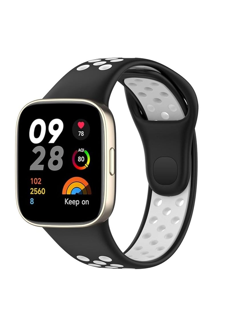 Strap For Xiaomi Redmi Watch 3 / Xiaomi Mi Watch Lite 3, [Breathable] Soft Silicone Strap, Two Tone Band, Silicone Replacement Strap - Image 1