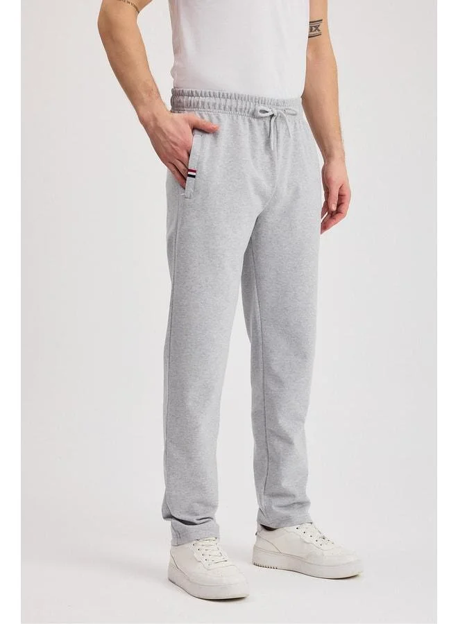 Mmetalic  Gray Men's Daily Sweatpants with Zippered Pockets, Embroidered Details, Straight Leg and Relaxed Fit. for Men | Best Price UAE