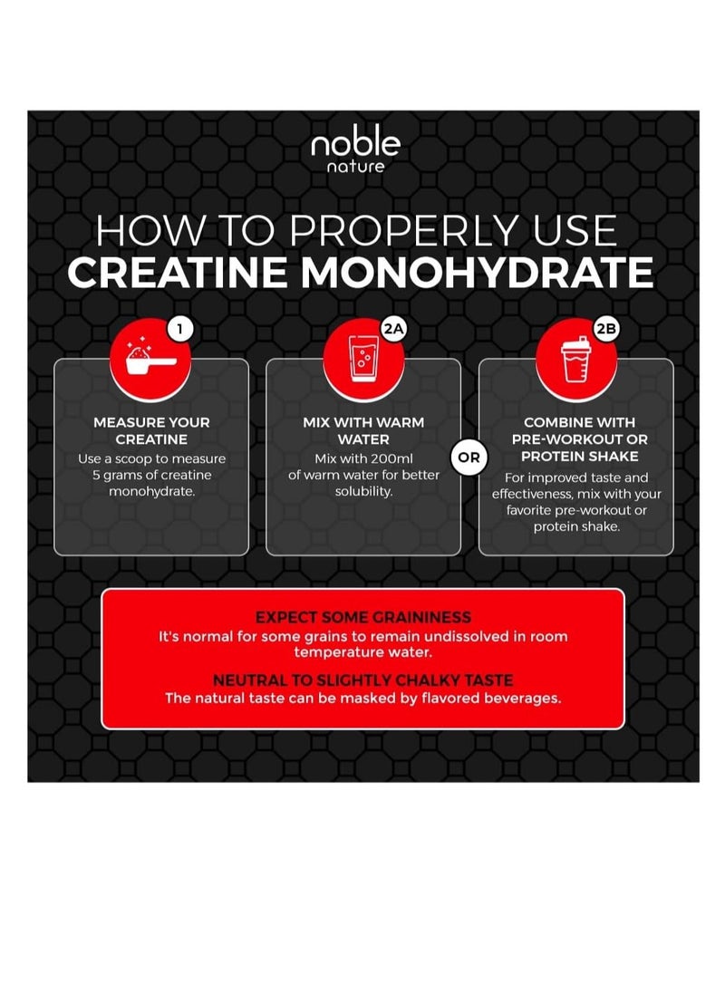 noble nature - Creatine Monohydrate Powder - Micronized & Unflavoured for Muscle Building Support (60 Servings- Pack of 2) - Image 1