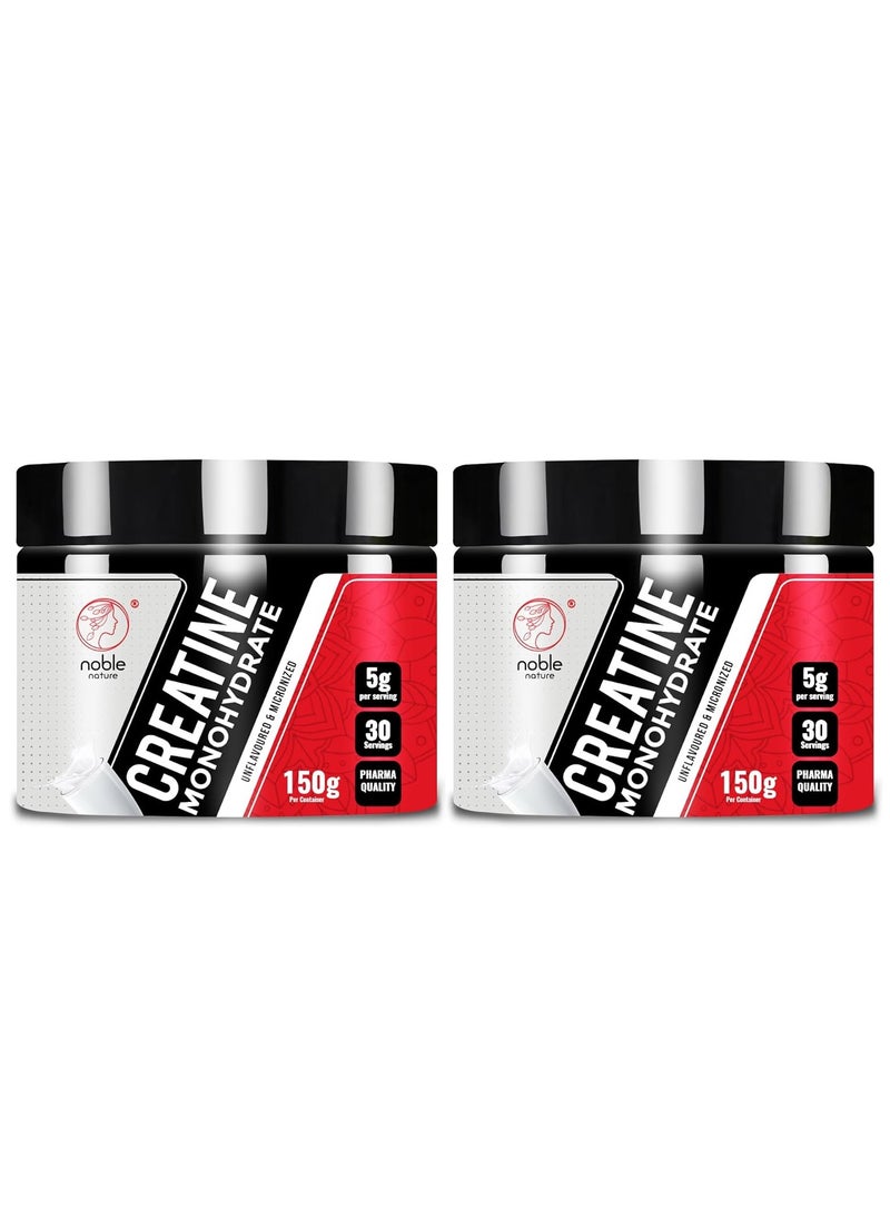 noble nature - Creatine Monohydrate Powder - Micronized & Unflavoured for Muscle Building Support (60 Servings- Pack of 2) - Image 1