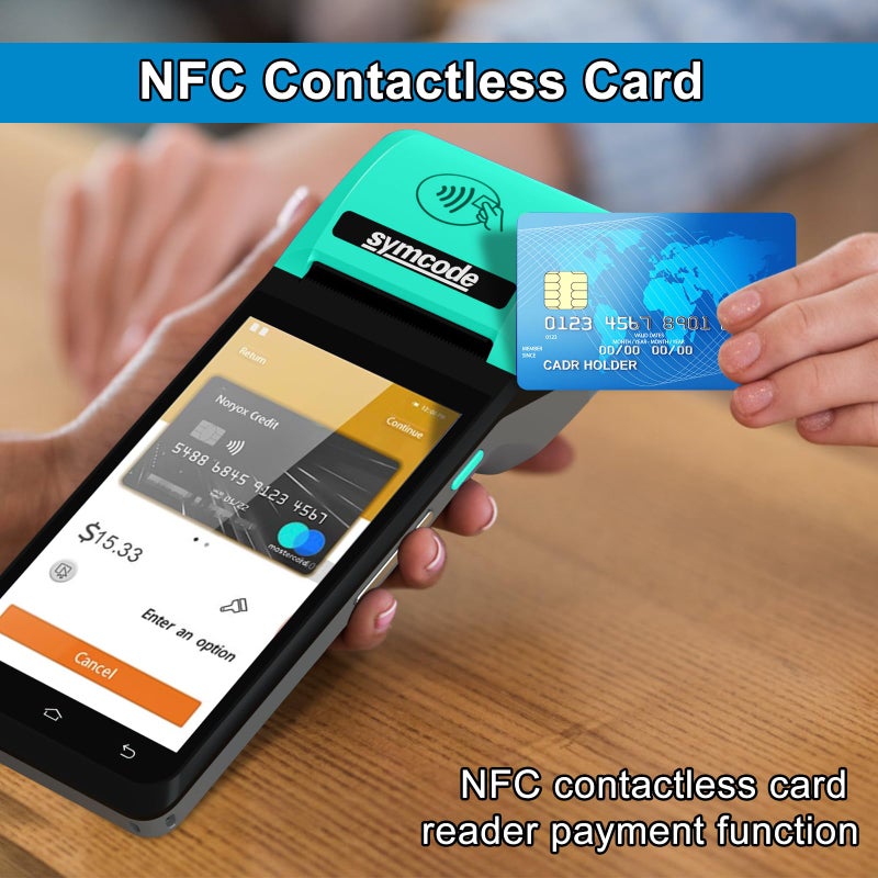 symcode POS PDA Thermal Receipt Printer Handheld Printer Mobile POS Machine 5.5" Touch Screen 58mm Thermal Printer Android 12 Support 4G:FDD-LTE,TD-LTE 3G: WCDMA 2G: GSM,GPRS Hot spot 3GB Ram +16GB ROM&NFC - Image 3