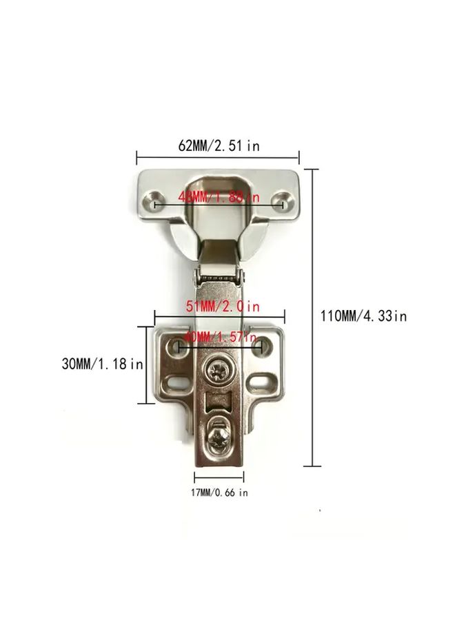 10 Pcs Half Cover Hinge Soft Closing Cabinet Door Hinges Modern Minimalist Style - Image 2