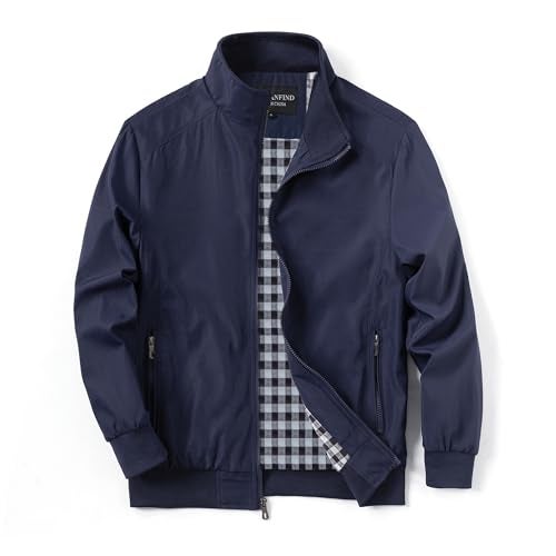 URBANFIND Men's Sports Shell Jacket Lightweight Windbreaker Outdoor Recreation Coat US XL Navy Blue - Image 4