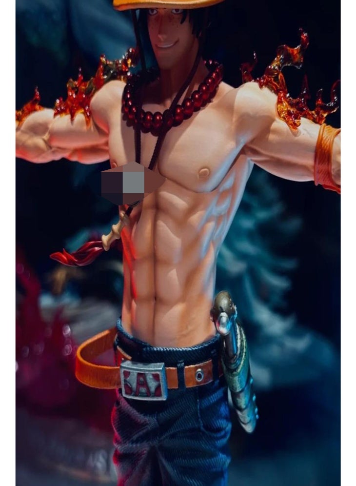 general One Piece Ace Figure  Anime Character Collectible Model Decorative Desktop Display Statue - Image 4