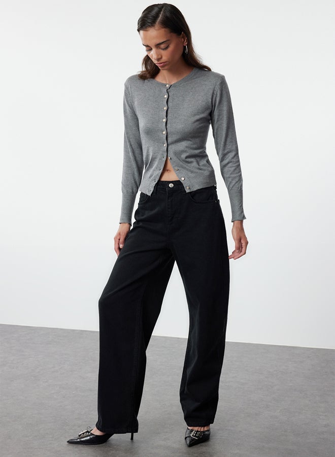 trendyol Black High Waist Barrel Baggy Jeans TWOAW25JE00130 - Image 1